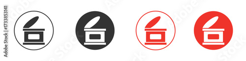 Canned food icon solid pictogram. Vector isolated illustration