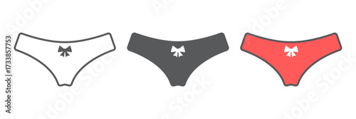 Woman panties icon, valentine and holiday, female underwear sign, vector graphics, a linear pattern on a white background, editable stroke.