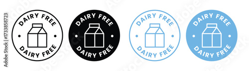 Vector art of dairy free icon set