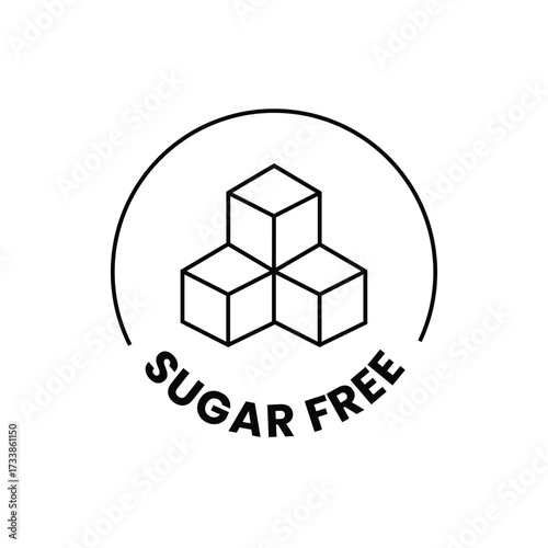 Sugar free icon for healthy product label badge. diet healthy product label. vector illustration