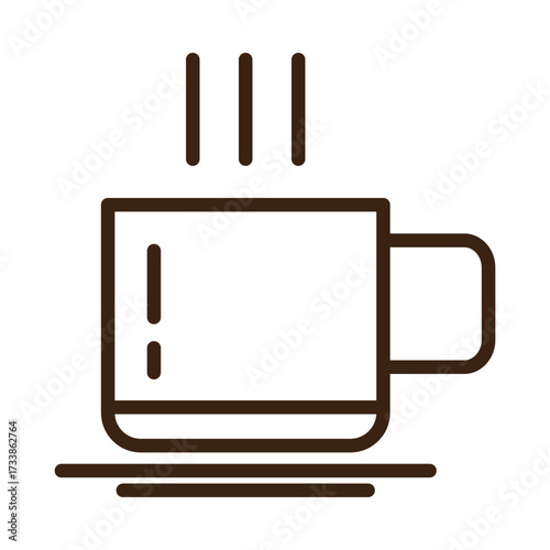 Linear coffee cup icon with steam isolated on transparent background. Outline hot drink symbol for café, barista, espresso, cappuccino, menu design and beverage packaging. Editable stroke.