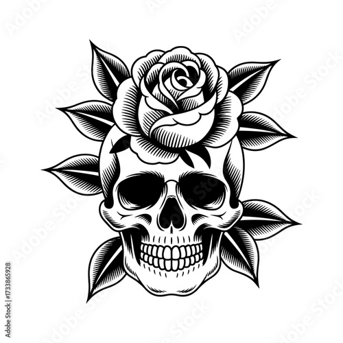 Skull and Vintage Tattoo T-shirt Vector Designs and Edgy, Punk-Inspired Graphics & Retro Tattoo Illustrations for Custom Graphic Tees-03