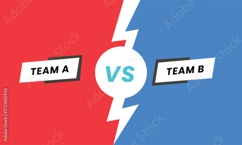 Versus battle background. Team A VS Team B battle headline. Competitions between contestants, fighters or teams. Vector illustration.
