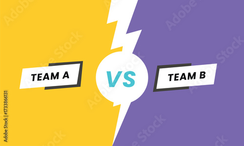 Versus battle background. Team A VS Team B battle headline. Competitions between contestants, fighters or teams. Vector illustration.
