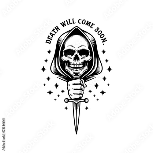 Skull and Vintage Tattoo T-shirt Vector Designs and Edgy, Punk-Inspired Graphics & Retro Tattoo Illustrations for Custom Graphic Tees-21