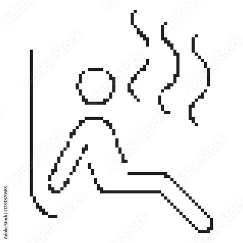 sauna pixel icon, 8-bit. Isolated vector illustration.