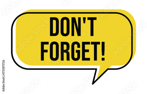 Don't forget red label. Banner design template. Flat style vector icon on white background.