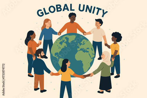 Global unity and diversity illustration