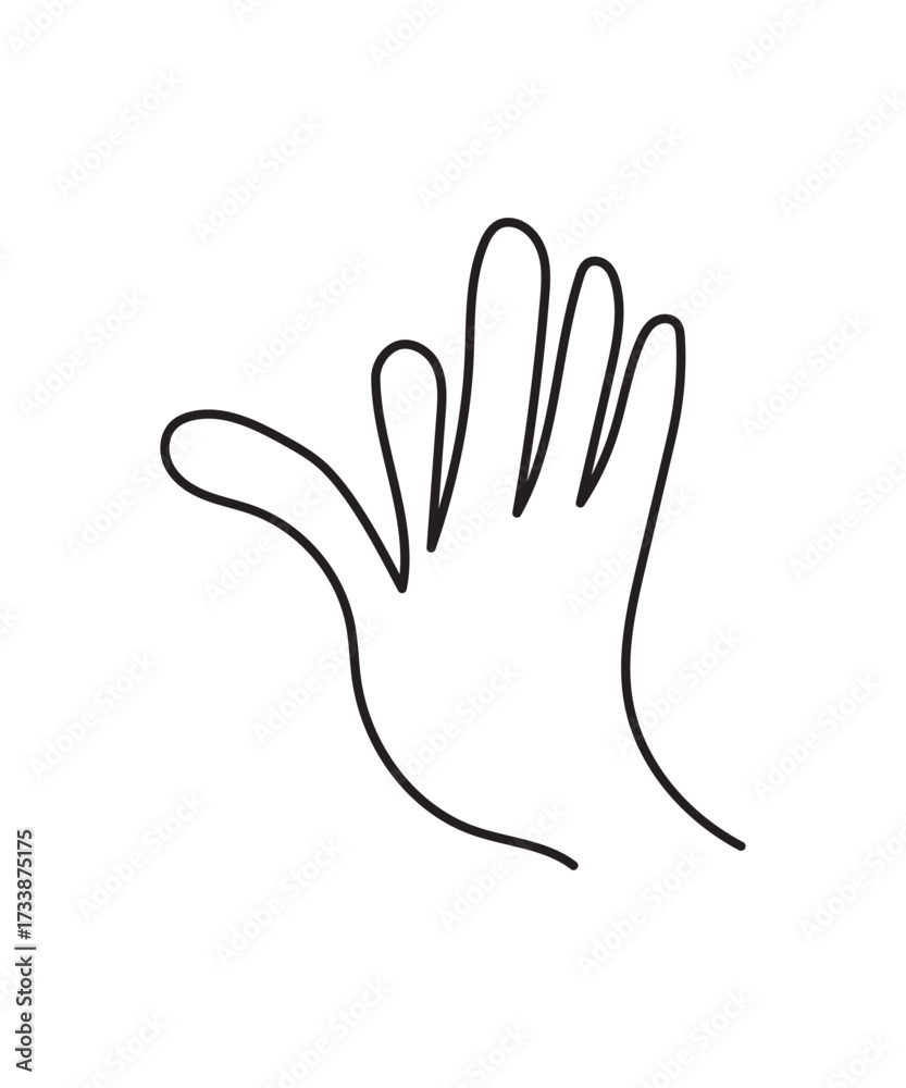 Obraz premium hand draw hand icon, vector best line icon.