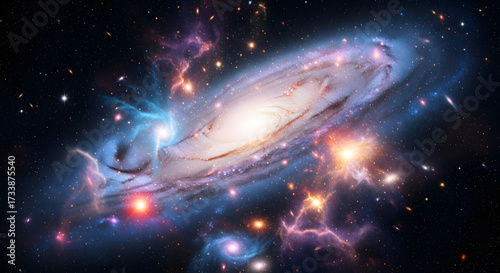 Spiral Galaxy A Spectacular View of Cosmic Structures and Celestial Wonders in Deep Space