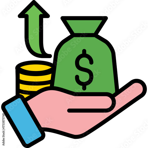Revenue Stream lineal color icon