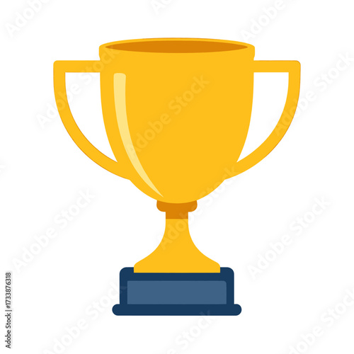 Golden Winner's Trophy Cup Flat Design Icon