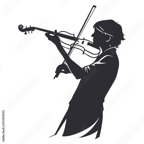 Silhouette of a person playing the violin musician 1