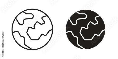 World icon. flat and stroke style Collection. simple symbol