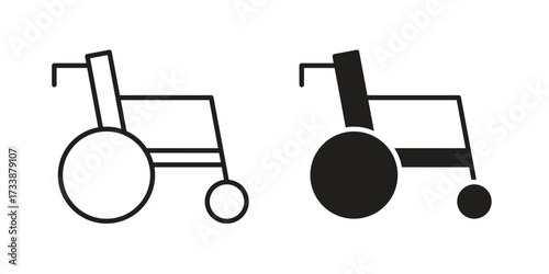 Wheelchair icon. flat and stroke style Collection. simple symbol