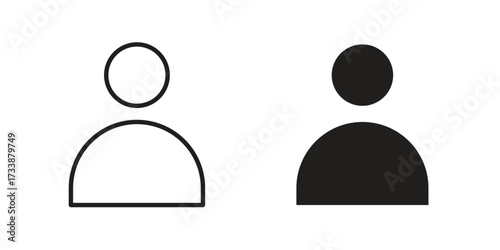 User icon. flat and stroke style Collection. simple symbol
