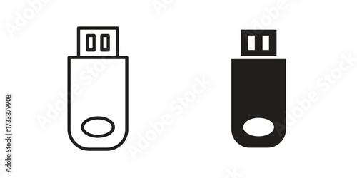 USB pendrive icon. flat and stroke style Collection. simple symbol