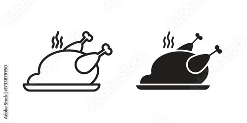 Turkey icon. flat and stroke style Collection. simple symbol