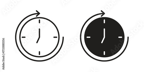Time forward icon. flat and stroke style Collection. simple symbol