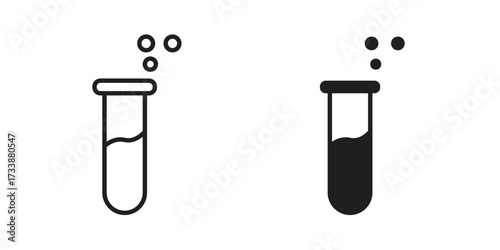 Test tube icon. flat and stroke style Collection. simple symbol