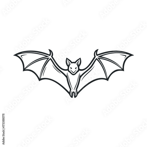 Bat illustration design for Halloween decorations and party themes. Vector hand drawn illustration

