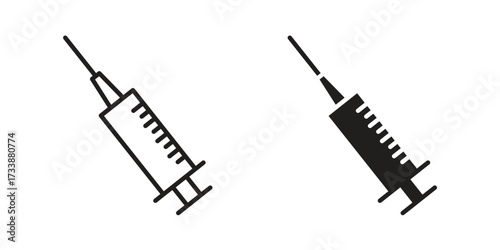 Syringe icon. flat and stroke style Collection. simple symbol