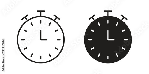 Stopwatch icon. flat and stroke style Collection. simple symbol