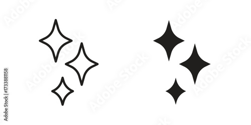 Sparkles icon. flat and stroke style Collection. simple symbol