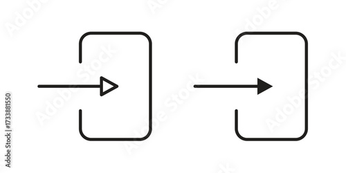 Sign out icon. flat and stroke style Collection. simple symbol