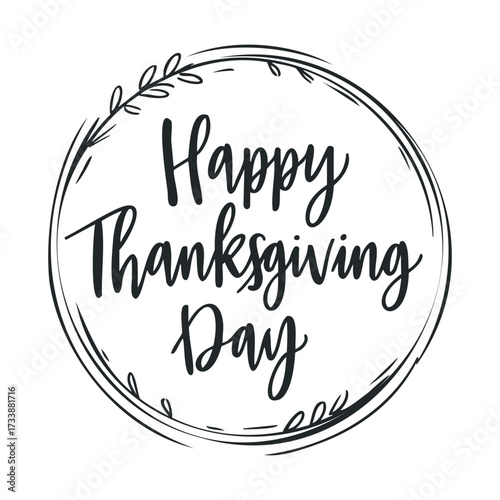 Celebrating Thanksgiving day with joyful greetings and warm wishes. Vector hand drawn illustration

