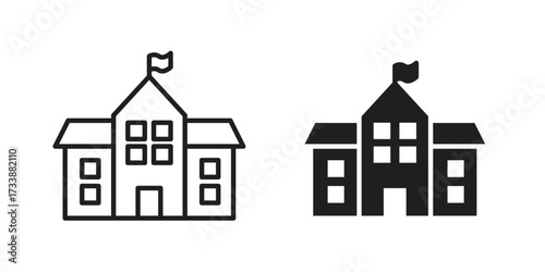 school icon. flat and stroke style Collection. simple symbol