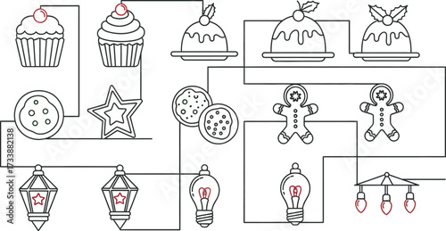 Christmas sweets connection, a festive circuit of holiday treats