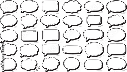 Vector art of collection of speech bubbles for communication