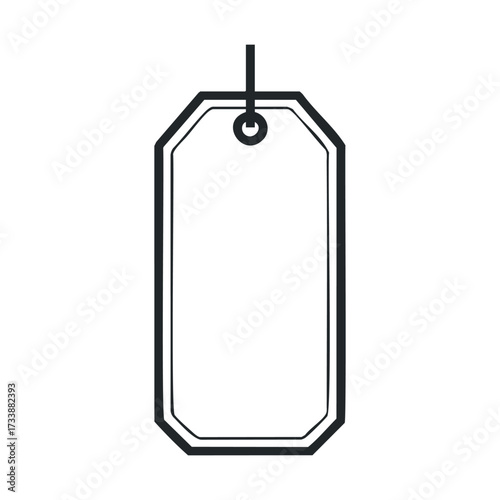 Blank tag template for pricing or labeling items. Vector line illustration