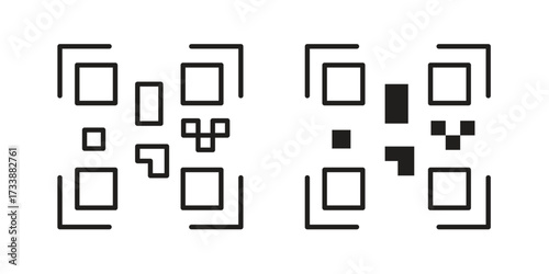 Qrcode icon. flat and stroke style Collection. simple symbol