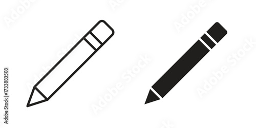 Pencil icon. flat and stroke style Collection. simple symbol