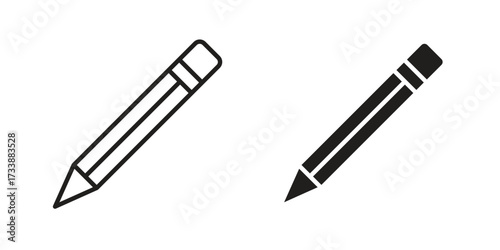 Pencil icon. flat and stroke style Collection. simple symbol