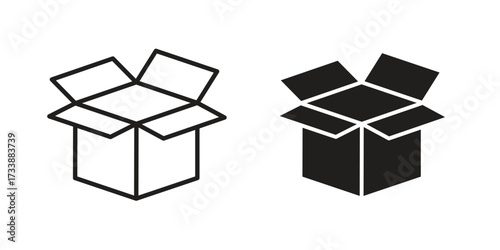 Open box icon. flat and stroke style Collection. simple symbol
