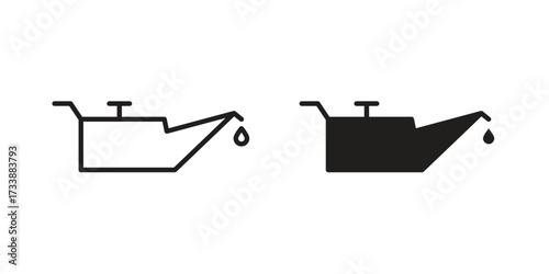 Oil can icon. flat and stroke style Collection. simple symbol