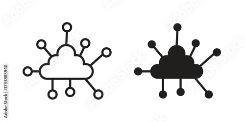 Network cloud icon. flat and stroke style Collection. simple symbol