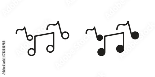 Music icon. flat and stroke style Collection. simple symbol