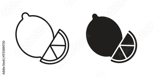 Lemon icon. flat and stroke style Collection. simple symbol