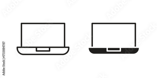 Laptop icon. flat and stroke style Collection. simple symbol