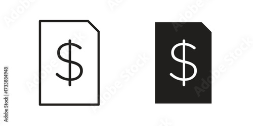 Invoice icon. flat and stroke style Collection. simple symbol