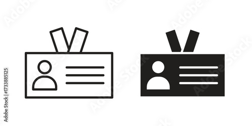 ID badge icon. flat and stroke style Collection. simple symbol