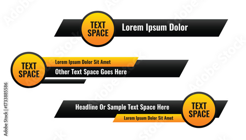 lower third banners in circle and geometric style