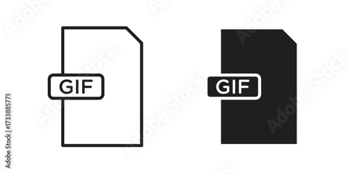 Gif icon. flat and stroke style Collection. simple symbol