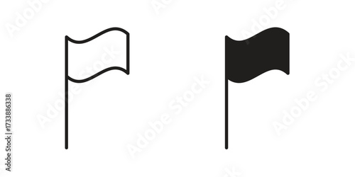Flag icon. flat and stroke style Collection. simple symbol