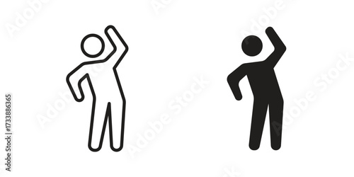 Fitness exercise icon. flat and stroke style Collection. simple symbol