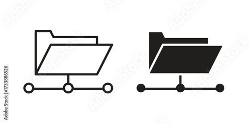 FTP icon. flat and stroke style Collection. simple symbol